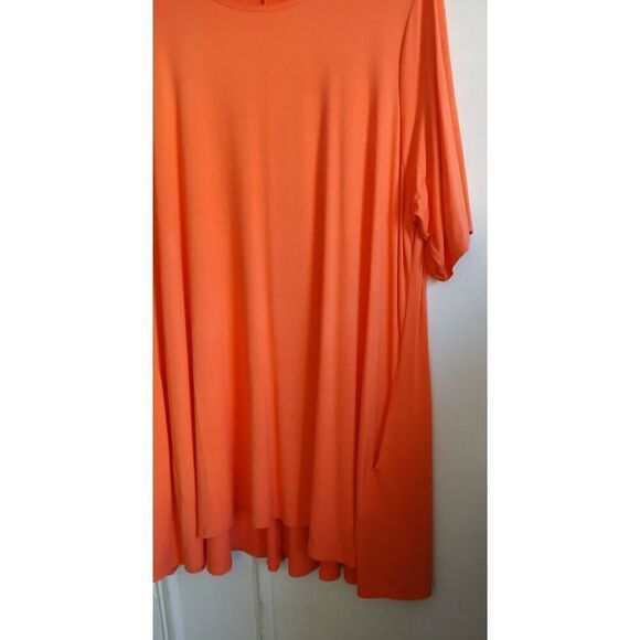Eileen fisher womens 2xl coral orange tunic flare top with pockets - Picture 2 of 6